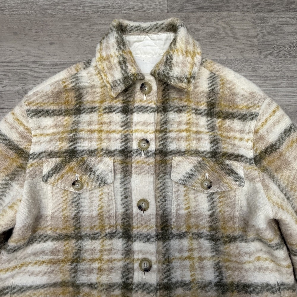 Wilfred Free Ganna Shirt Jacket Womens Small Plaid Wool Shacket Aritzia - Picture 2 of 12